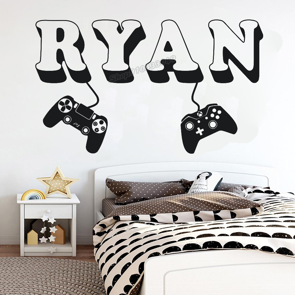 Gamer wall Sticker Custom Name - Gaming Accessories For Room review and price
